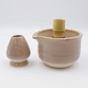Kit d'outils à <span class=keywords><strong>matcha</strong></span> personnalisé, <span class=keywords><strong>fouet</strong></span>, support et bol avec bec verseur, brun clair, émaillé au four flamme, ensemble à <span class=keywords><strong>matcha</strong></span> en céramique pour <span class=keywords><strong>thé</strong></span> au lait - Product Image 4