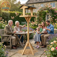 Nouvelle mangeoire à oiseaux verticale en bois HX A-102 pour l'extérieur et plateforme d'alimentation, nichoir en bois massif avec couleur personnalisée