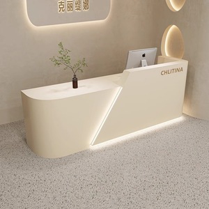 Modern Customized Market Reception <b>Desk</b> Spa White Front <b>Desk</b> Reception - Product Image 1