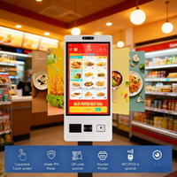 Kiosque de commande automatique pour restaurant intérieur 27 pouces 32 pouces Écran tactile Terminal de paiement pour laverie automatique avec lecteur de carte/Système d'exploitation Android