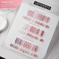 Gel de base en caoutchouc 30 couleurs, série nude, 2 en 1, longue tenue, pour extension d'ongles, gel fonctionnel pour nail art