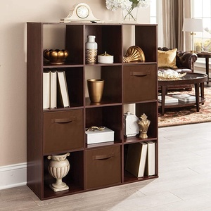 Estante de almacenamiento apilable de madera para sala de estar moderna, organizador de estantería, estantería - Product Image 4