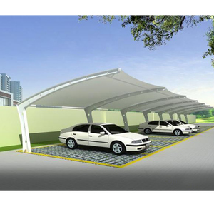 Tente de protection imperméable en structure membrane architecturale en tube d'acier préfabriqué PVDF pour abris de voiture, auvents et couvertures de stationnement - Product Image 5