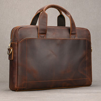 Sac à bandoulière souple en cuir véritable pour homme, sacoche pour ordinateur portable, sac fourre-tout en cuir Crazy Horse, nouveau, résistant à l'usure