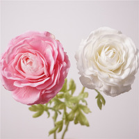 Vente en gros de fleurs artificielles au toucher réel, fleurs de renoncule artificielles à grosse tête, fausses fleurs de pivoine, fleurs artificielles douces et hydratantes