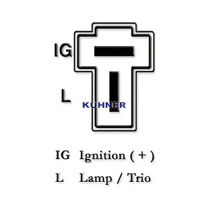ไดชาร์จที่ใช้ร่วมกันได้กับรถยนต์ไดฮัทสุ ไฮเจ็ท 1.3 i 16V เบนซิน (กำลังไฟ: 48 กิโลวัตต์, แรงม้า: 65) ตั้งแต่ปี 05-1998 ถึง 10-2005 รุ่น KUHNER 40880RI ของใหม่ - Product Image 3