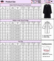 Robe de graduation pour enfants, pour élèves du primaire et du secondaire, 100% polyester, couleurs et tailles personnalisées, haute qualité