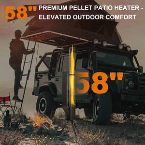 Buitenhaard van staal en houtpellets - draagbare, hoog-efficiënte verwarmingskachel voor tuin, achtertuin en terras - Product Image 6