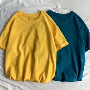 T-shirt d'été pour homme de grande <span class=keywords><strong>taille</strong></span>, style coréen, tendance, ample, couleur unie, décontracté et surdimensionné - Product Image 1