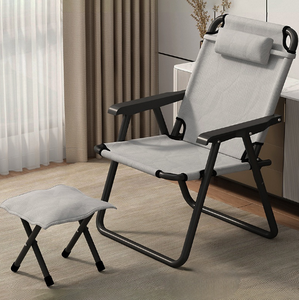 Pesca Viajes Sillas de playa Camping Patio Sillas ultraligeras al aire libre Relax Ergonómico <span class=keywords><strong>Tumbona</strong></span> Plegable Muebles de jardín con taburete - Product Image 6