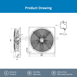 Ventilateur axial de refroidissement ebmpapst W6D910-GA01-01 AC 910 mm pour climatisation de précision HVAC, condenseur et tour de refroidissement de centre de données - Product Image 5