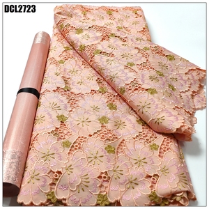 Tessuto in Pizzo Tradizionale Africano all'Ingrosso, Tessuto Ricamato con Cristalli Austriaci, <span class=keywords><strong>Guipure</strong></span> per Abbigliamento Senegal e Mali - Product Image 2