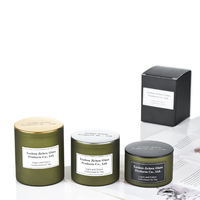 Bocaux à bougies en verre de luxe de haute qualité avec logo personnalisé, cylindriques, 4oz, 6oz, 8oz, 12oz, vert mat, résistants à la chaleur, Noël, avec couvercles et boîte
