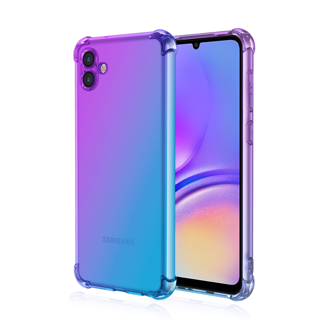 For Samsung Galaxy A05 Case, Women Girls Clear Gradient Color Shock-Absorbing Soft TPU Cover Phone Case for Samsung Galaxy A05