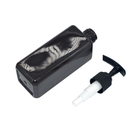 Flacon de gel douche pour homme en plastique noir rectangulaire haut de gamme de 500 ml, contenant vide pour le lavage du corps, le shampoing, pompe
