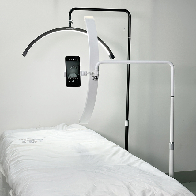 FOSOTO EU US Overseas Warehouse Gold Led Half Moon Light for Lashes Video Ring Lash Lamp for Facial Salon Photography Beauty Bed
