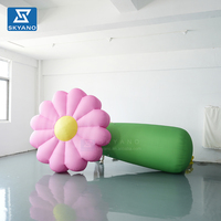 Modèle de fleur rose gonflable géant personnalisé pour la décoration de parcs en plein air, les roadshows et le marketing de marque romantique
