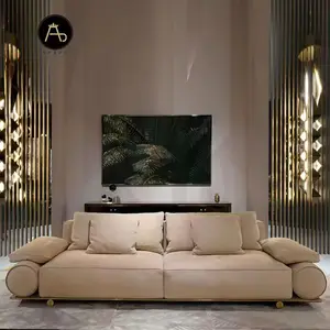 Set sofa rumah desain Italia kualitas baik desain furnitur desain modern sofa ruang tamu Kulit