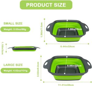 New Style Kitchen Multi-Function Foldable Eco-Friendly Waterproof <b>Sink</b> Strainer Food Washing Fruit Vegetable Drain <b>Basket</b> TPR+PP - Product Image 3