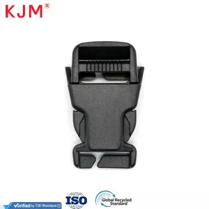 KJM Buckle Manufacturer Custom Logo Open Black Adjustable Belt Buckle Clip Plastic Buckles For Backpacks