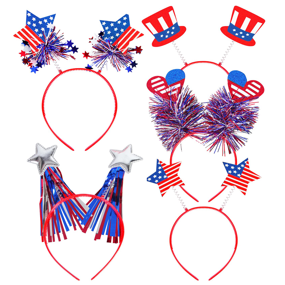 4. Juli Party begünstigt Unabhängigkeit stag Patriotische Dekorationen Unisex Star Uncle Sam Hut Luftballons Head Boppers Stirnband