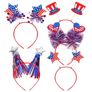 4. Juli Party begünstigt Unabhängigkeit stag Patriotische Dekorationen Unisex Star Uncle Sam Hut Luftballons Head Boppers Stirnband - Product Image 1