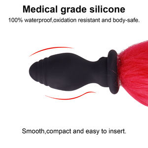 Медицинский силиконовый анальный стимулятор SEXBAY с вибрацией, 10 режимов, светодиодная подсветка, пульт ДУ – хвост лисы/кошки, игрушка для ролевых игр (мужской/женский) - Product Image 5