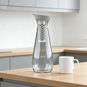 Nouvelle carafe filtrante à eau en verre minéral 2026 avec <span class=keywords><strong>charbon</strong></span> <span class=keywords><strong>actif</strong></span> pour éliminer le chlore, idéale pour la maison et les camping-cars - Product Image 1