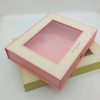 Scatola Personalizzata per Confezionamento di Torte, Pasticcini, Caramelle, Cioccolatini e Macaron, Scatola Regalo in Carta Laminata con Finestra Trasparente in Plastica