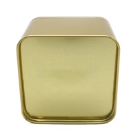 Boîte en métal carrée dorée de luxe, emballage cadeau haut de gamme pour chocolat, café, thé, cosmétiques, rangement multi-usages