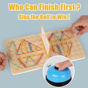 Juego de Mesa STEM para Niños de 3 a 8 Años, Actividad de Aprendizaje Sensorial para Jardín de Infancia, Geoboard Montessori para 2 Jugadores <span class=keywords><strong>con</strong></span> Bandas Elásticas - Product Image 1