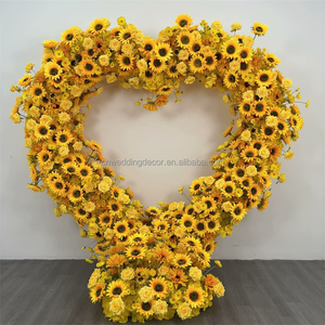SMOOTH Wedding Entrance Ceremony Artificial Flowers 8FT <strong>Sunflower</strong> Arch <strong>Backdrop</strong> Stand Silk Flowers Arch - Product Image 5