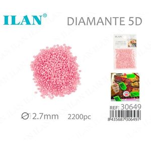 ILAN Diamante 5D 2.7mm Rosa 2200pz per Pittura Diamante - Product Image 1