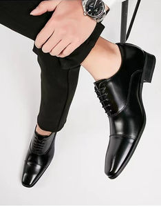 2025 chaussures Oxford en cuir véritable de style d'affaires décontracté pour hommes à lacets de haute qualité pour les fêtes de mariage et les occasions formelles - Product Image 4