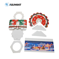 Boîte en carton pliable en forme de chalet avec nœud de Noël rouge et vert pour emballage cadeau de l'Avent de Noël