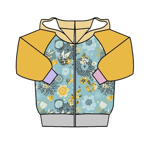 नए आगमन कैंडी रंग मुद्रित हुडी दूध प्रोटीन फाइबर रागलान बच्चों को दैनिक जीवन के लिए टोपी के साथ - Product Image 1