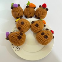 Handgebreide gehaakte fruit-capybara pop pluche accessoire PP katoenen vulling unisex feestgebruik hangend ornament voor tassen Kawaii