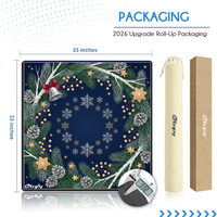 Tapis de Mahjong de Noël pour Tournoi, 33 pouces, en Néoprène, Design Américain Personnalisé, Antidérapant, Caoutchouc Inodore, DDP USA