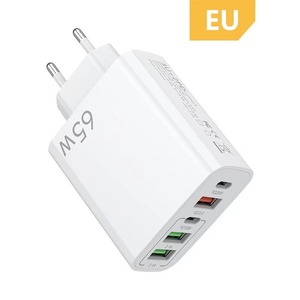Chargeur USB-C PD 65W US EU, adaptateur double type-C, chargeur de téléphone 3 USB pour iPhone, chargeur pour iPhone/Samsung/Huawei Xiaomi - Product Image 4
