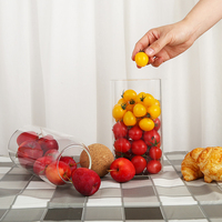 Bocaux de rangement ronds en verre borosilicate de haute qualité avec couvercle en bambou