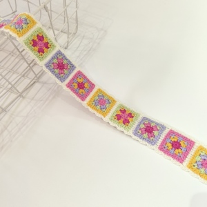 21 Yardas de Encaje de Crochet de Diseño a Cuadros de Colores, Accesorios de Encaje, Cinta de Encaje de Crochet, Ribete de Encaje de Crochet - Product Image 2