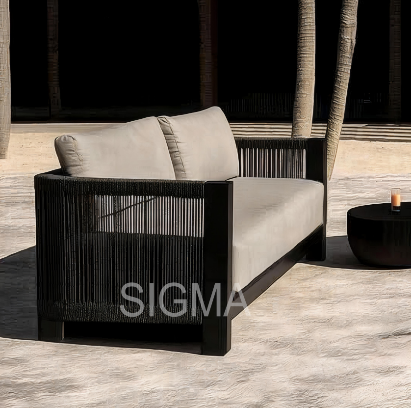 Simple Comfortable Design Patio Garden Combine Sofa Rope Leisure Sofa Outdoor Furniture Aluminum Frame Rope Sofa Set