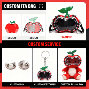 Sac à bandoulière personnalisé Ita Bag en forme de fruit, transparent, style Sweet Lolita, avec porte-épingles cerise, mini sac à main Itabag - Product Image 2