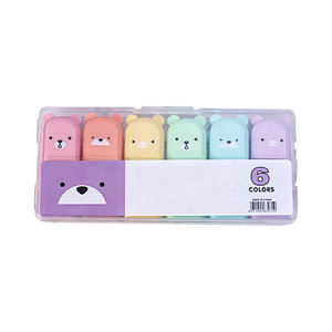 Ensemble de surligneurs miniatures pour le soin des yeux, surligneurs texturés, surligneurs personnalisés mignons en forme d'ours kawaii pour enfants - Product Image 3