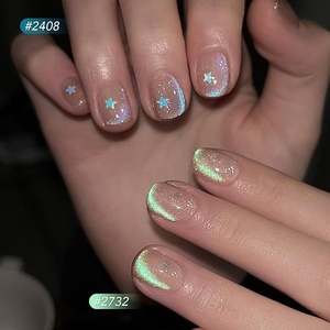 Cat Eye <b>Gel</b> <b>Nail</b> Polish <b>Set</b> with Magnet for Blue Glitter Holographic Cat Eye, Salon <b>Gel</b> Manicure and <b>Nail</b> Art DIY at Home - Product Image 2