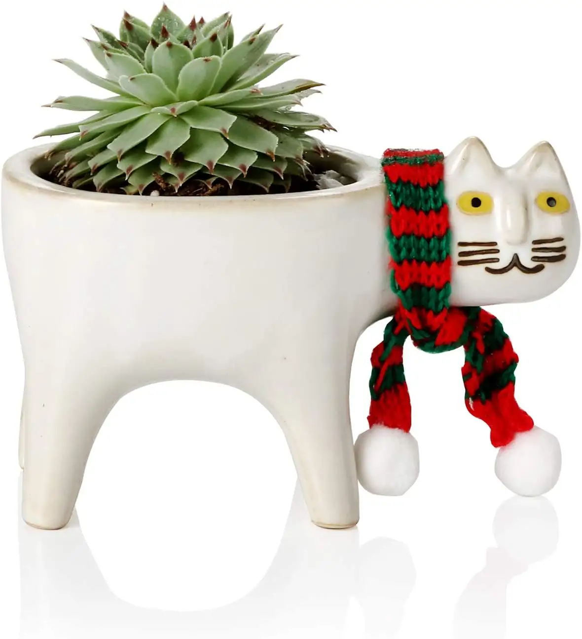 Macetero de cerámica con diseño de gatito, maceta de cerámica con diseño de Animal suculento para decoración del hogar, ideal para amantes de los gatos
