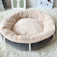 Lit pour chien en fausse fourrure le plus vendu, lit rond en peluche pour chat, plusieurs tailles, chaud, doux, lavable, apaisant, vente en gros