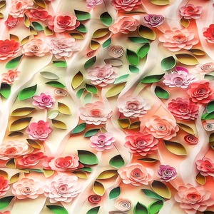 Suave 5% Spandex 95% Tela de rayón Transpirable Estampado floral - Product Image 2