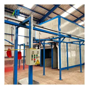 Customized Automatic Electrostatic Powder Coating Production Line Painting System With Spray Tunnel Pretreatment