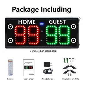 Yizhi màn hình cảm ứng cornhole trò chơi ghi bàn bảng hiển thị có thể sạc lại xách tay LED kỹ thuật số bảng điểm với điều khiển từ xa không dây - Product Image 6